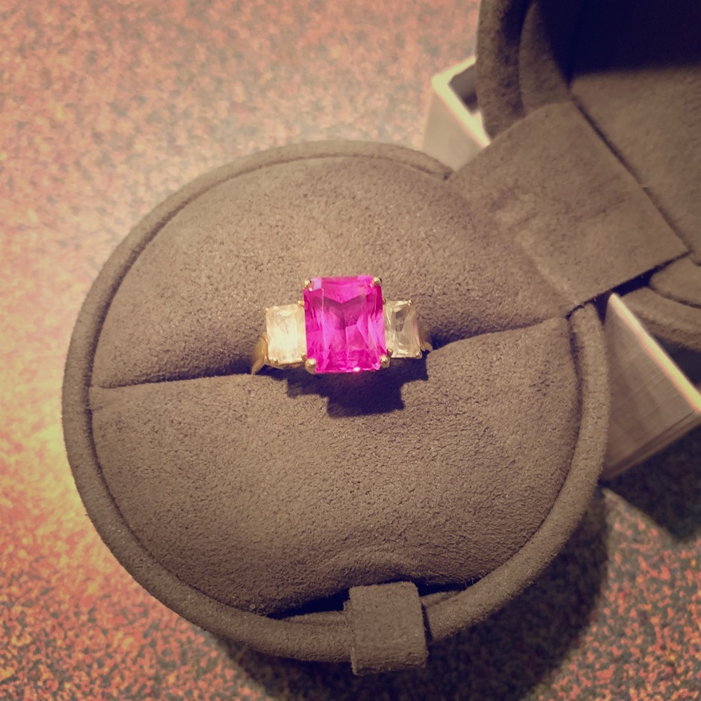 Gold Pink Sapphire Ring